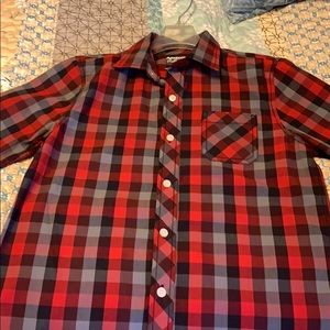Red Checkered Arizona Button Up - Boy’s Size 14-16